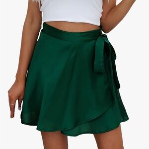 Mini green wrap skirt
